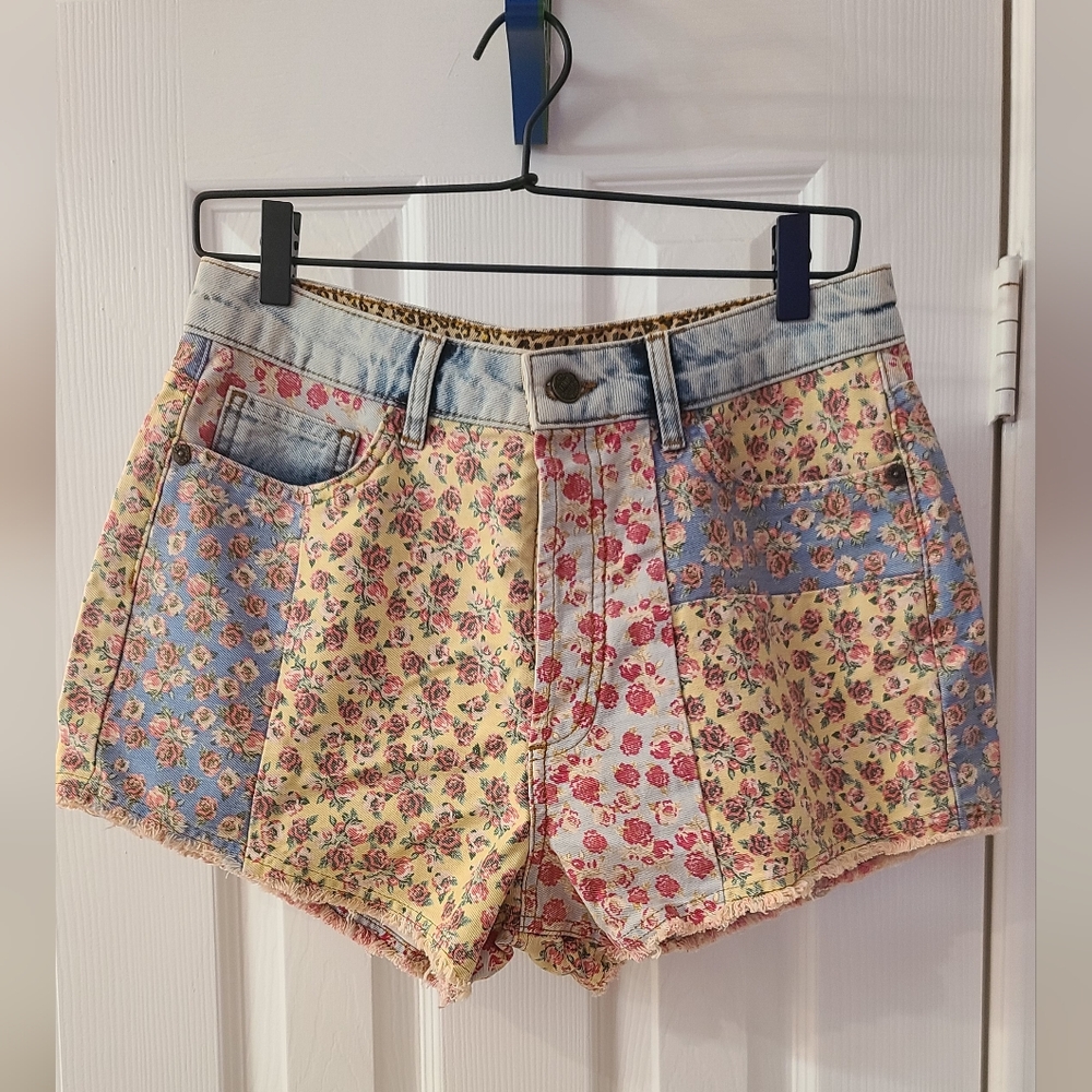Farm Rio for Anthropologie Floral Denim Shorts